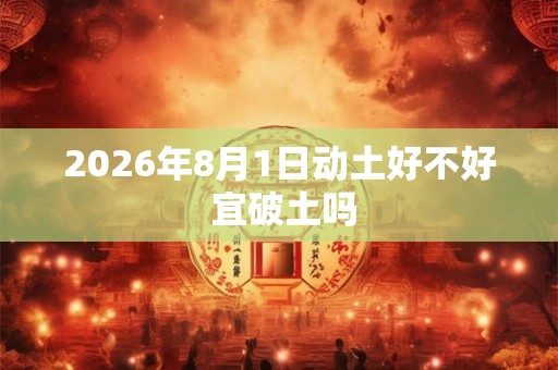 2026年8月1日动土好不好 宜破土吗