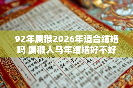 92年属猴2026年适合结婚吗 属猴人马年结婚好不好