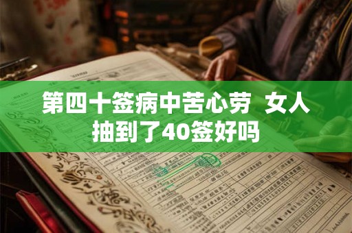 第四十签病中苦心劳 女人抽到了40签好吗 第四十签病中苦心劳 女人抽到了40签好吗