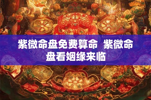 紫微命盘免费算命  紫微命盘看姻缘来临