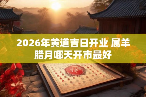 2026年黄道吉日开业 属羊腊月哪天开市最好 2026年黄道吉日开业 属羊腊月哪天开市最好