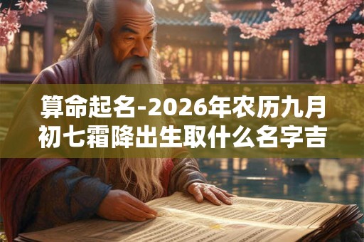 算命起名-2026年农历九月初七霜降出生取什么名字吉利