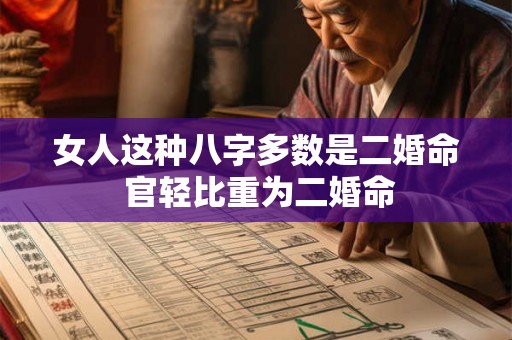 女人这种八字多数是二婚命 官轻比重为二婚命 女人这种八字多数是二婚命 官轻比重为二婚命