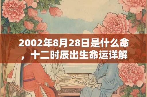 2002年8月28日是什么命，十二时辰出生命运详解
