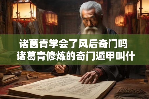 诸葛青学会了风后奇门吗  诸葛青修炼的奇门遁甲叫什么