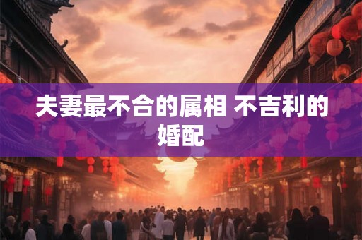 夫妻最不合的属相 不吉利的婚配