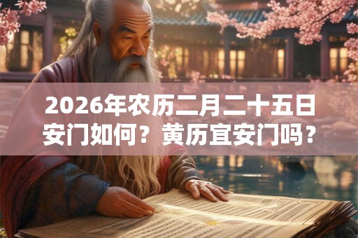 2026年农历二月二十五日安门如何？黄历宜安门吗？
