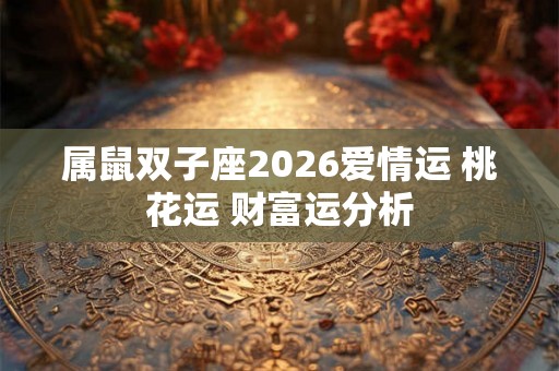 属鼠双子座2026爱情运 桃花运 财富运分析
