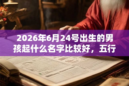 2026年6月24号出生的男孩起什么名字比较好，五行属什么