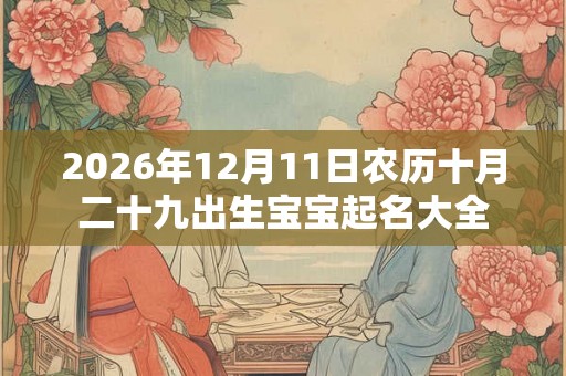 2026年12月11日农历十月二十九出生宝宝起名大全