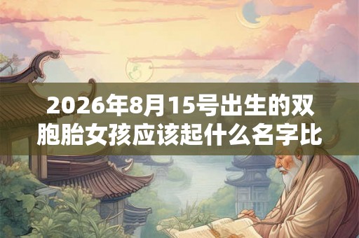 2026年8月15号出生的双胞胎女孩应该起什么名字比较好，五行属什么？