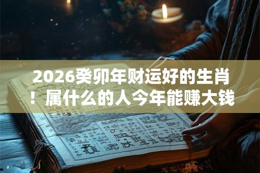 2026癸卯年财运好的生肖！属什么的人今年能赚大钱
