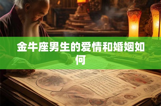 金牛座男生的爱情和婚姻如何
