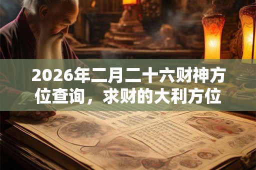 2026年二月二十六财神方位查询，求财的大利方位
