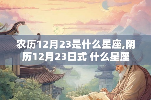 农历12月23是什么星座,阴历12月23日式 什么星座