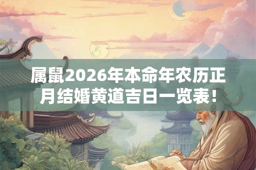 属鼠2026年本命年农历正月结婚黄道吉日一览表！