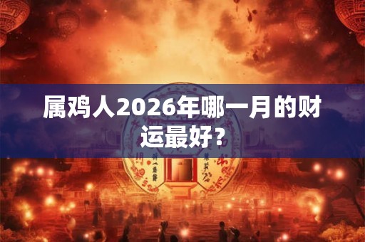 属鸡人2026年哪一月的财运最好？