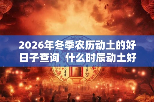 2026年冬季农历动土的好日子查询  什么时辰动土好