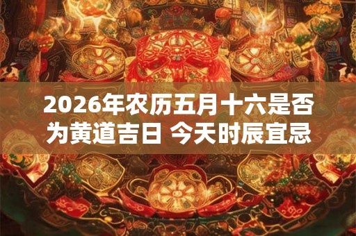 2026年农历五月十六是否为黄道吉日 今天时辰宜忌吉凶