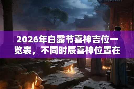 2026年白露节喜神吉位一览表，不同时辰喜神位置在哪？