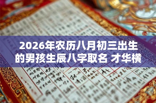 2026年农历八月初三出生的男孩生辰八字取名 才华横溢名字推荐