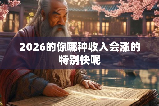 2026的你哪种收入会涨的特别快呢