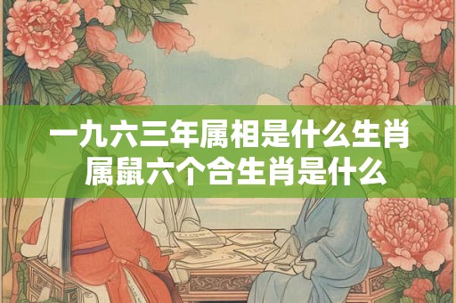 一九六三年属相是什么生肖  属鼠六个合生肖是什么