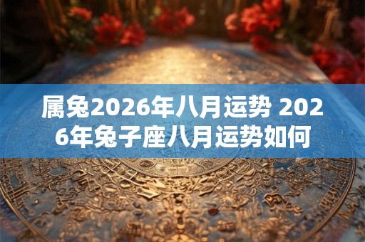 属兔2026年八月运势 2026年兔子座八月运势如何