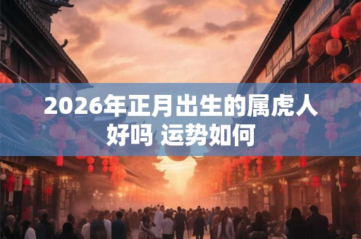 2026年正月出生的属虎人好吗 运势如何