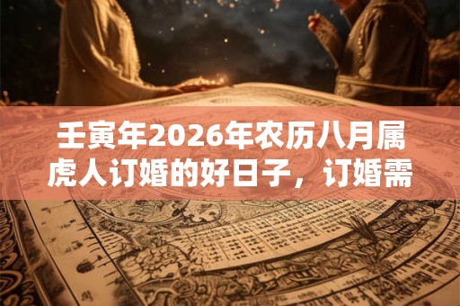 壬寅年2026年农历八月属虎人订婚的好日子,订婚需要买对戒吗? 壬寅年2026年农历八月属虎人订婚的好日子,订婚需要买对戒吗?