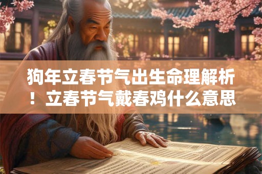 狗年立春节气出生命理解析!立春节气戴春鸡什么意思 狗年立春节气出生命理解析!立春节气戴春鸡什么意思