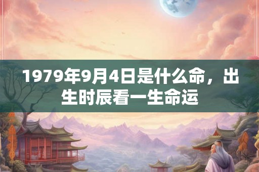 1979年9月4日是什么命，出生时辰看一生命运