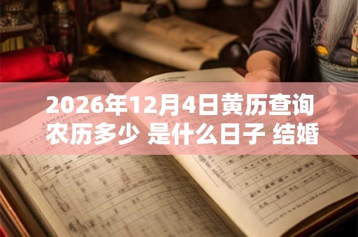 2026年12月4日黄历查询 农历多少 是什么日子 结婚吉时