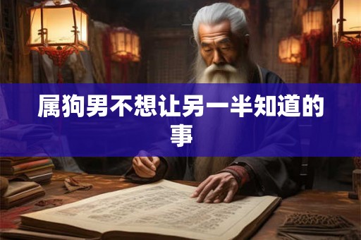 属狗男不想让另一半知道的事
