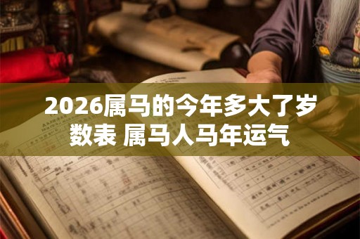 2026属马的今年多大了岁数表 属马人马年运气
