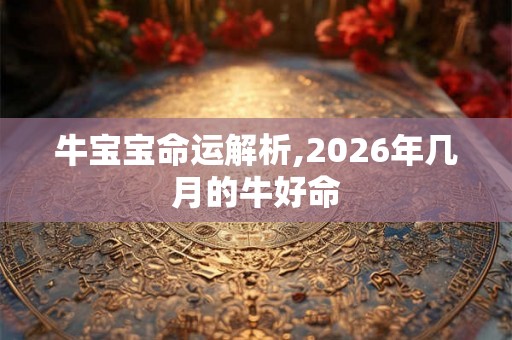 牛宝宝命运解析,2026年几月的牛好命