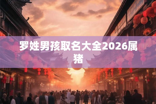 罗姓男孩取名大全2026属猪