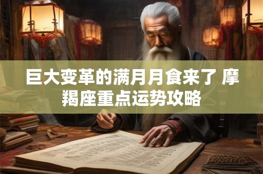 巨大变革的满月月食来了 摩羯座重点运势攻略