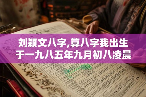 刘颖文八字,算八字我出生于一九八五年九月初八凌晨一点