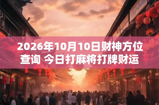 2026年10月10日财神方位查询 今日打麻将打牌财运方位 2026年10月10日财神方位查询 今日打麻将打牌财运方位