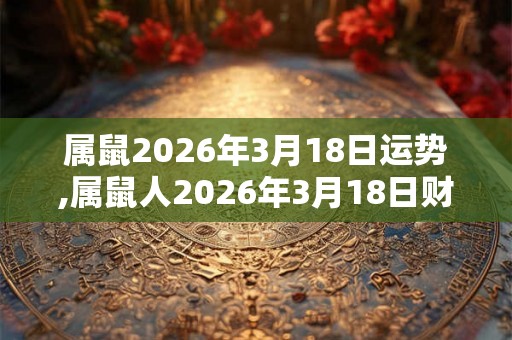 属鼠2026年3月18日运势,属鼠人2026年3月18日财运,生肖鼠2026年3月18日运势