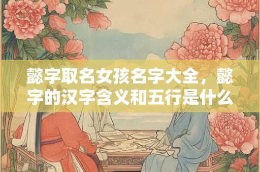 懿字取名女孩名字大全，懿字的汉字含义和五行是什么？