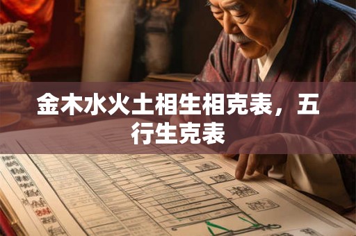 金木水火土相生相克表，五行生克表