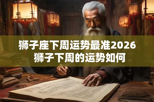 狮子座下周运势最准2026  狮子下周的运势如何