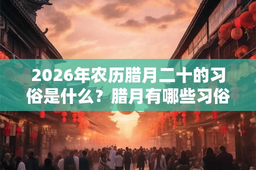2026年农历腊月二十的习俗是什么？腊月有哪些习俗？