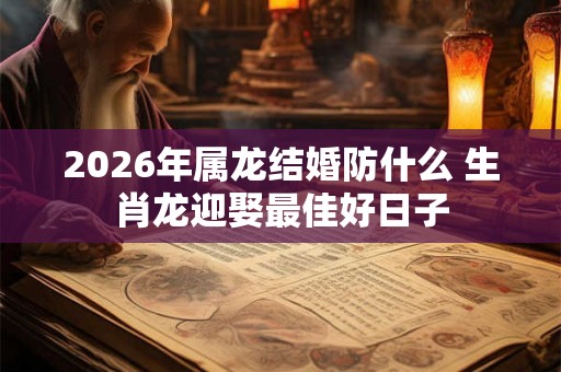 2026年属龙结婚防什么 生肖龙迎娶最佳好日子