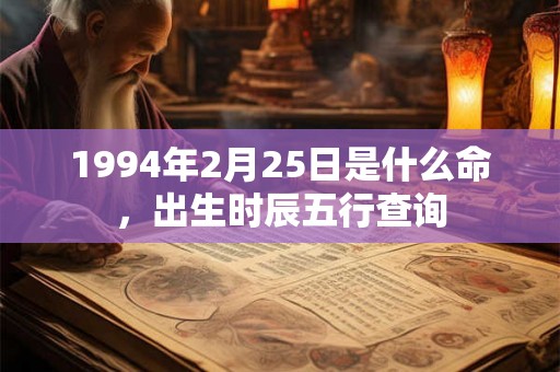 1994年2月25日是什么命,出生时辰五行查询 1994年2月25日是什么命,出生时辰五行查询