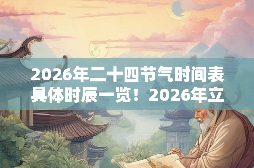 2026年二十四节气时间表具体时辰一览!2026年立夏是几月几日? 2026年二十四节气时间表具体时辰一览!2026年立夏是几月几日?