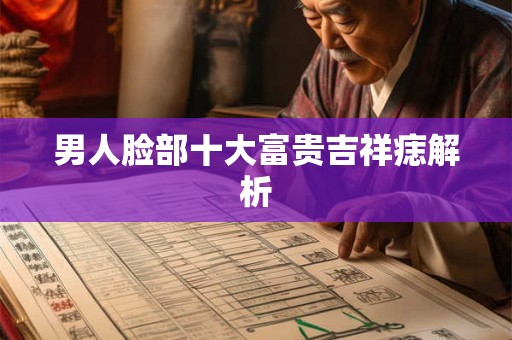 男人脸部十大富贵吉祥痣解析