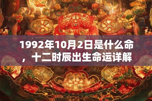 1992年10月2日是什么命,十二时辰出生命运详解 1992年10月2日是什么命,十二时辰出生命运详解